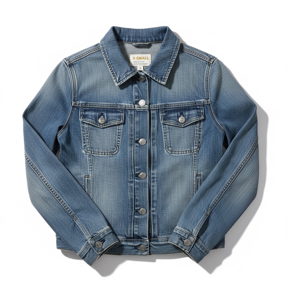 J.Crew | Denim Jacket XS Sanded Blue Japanese Cotton Distressed Classic‎ - Picture 2 of 9